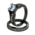 Princess Cut CZ Black Wedding Ring | Sizes 6–10 Wedding Band Ring Nixie 8 black