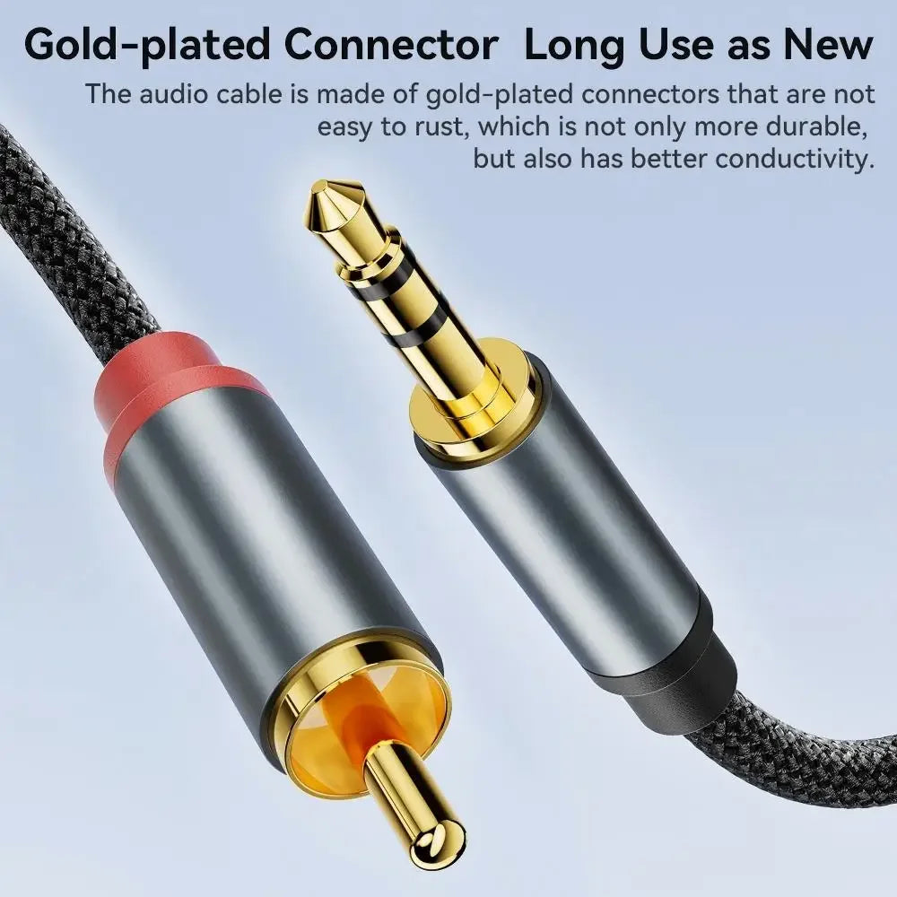 3.5mm to Dual RCA Male Splitter Audio Cable – TV, PC & Theater Audio Splitter Cable Nixie