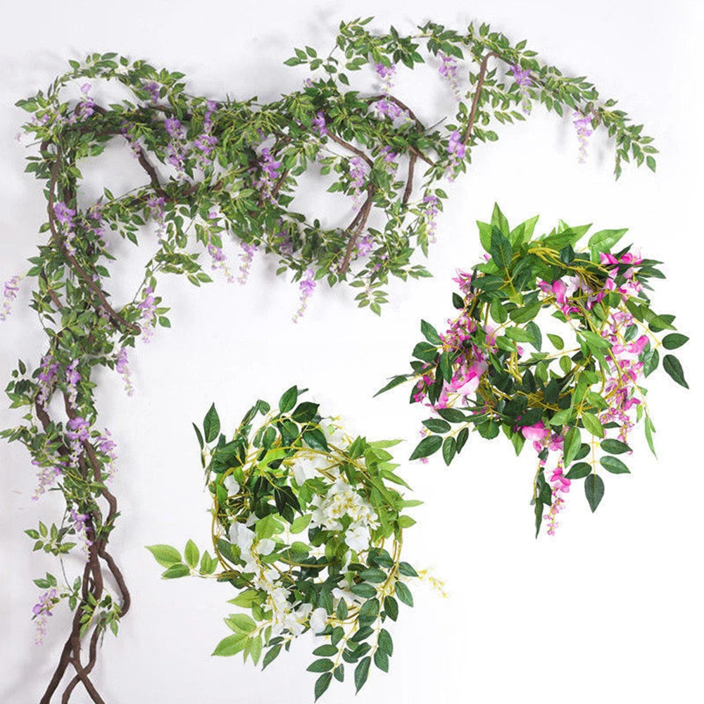 Artificial Wisteria Garland Vine – Silk Hanging Flower Decor Artificial Flower Garland Nixie