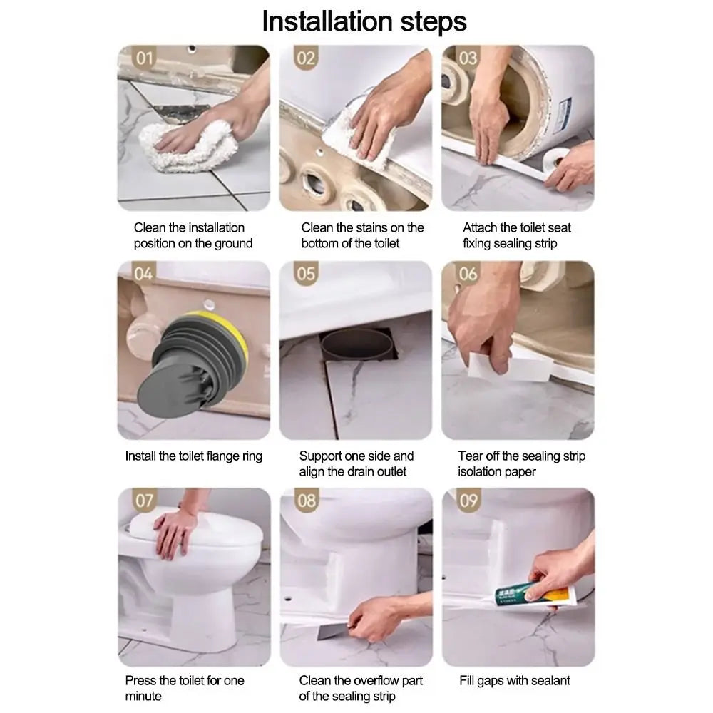 Toilet Flange Sealing Ring – Anti-Leak Rubber Gasket Washer