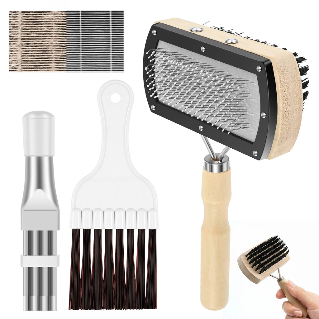 AC Condenser Fin Cleaning Brush Kit – 3-Piece Stainless Steel AC Fin Cleaning Kit Nixie