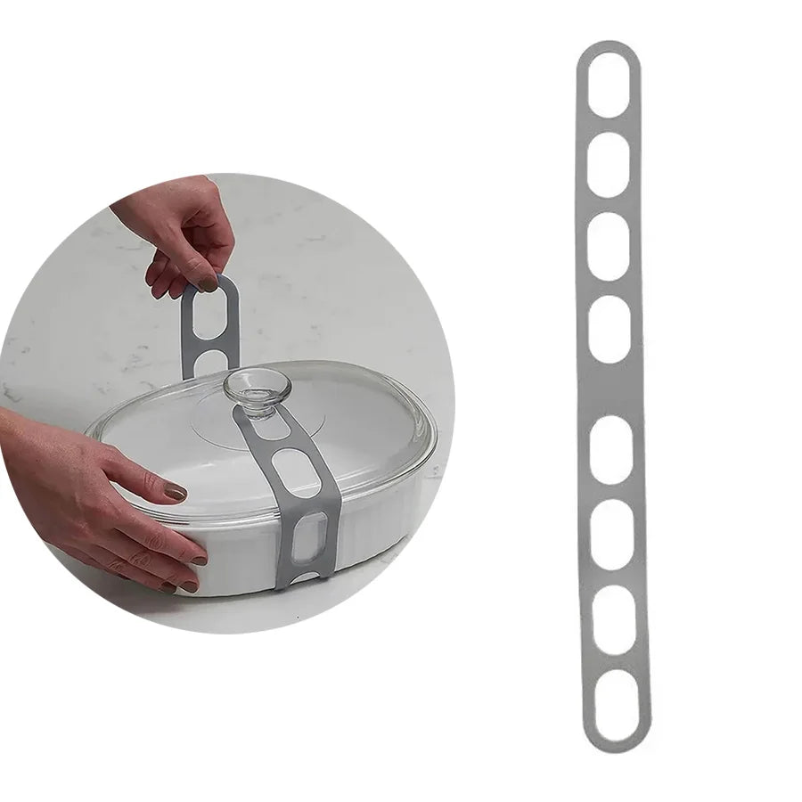 Silicone Lid Strap – Reusable Universal Elastic Band for Camping Camping Cookware Accessory Nixie 1pc-grey