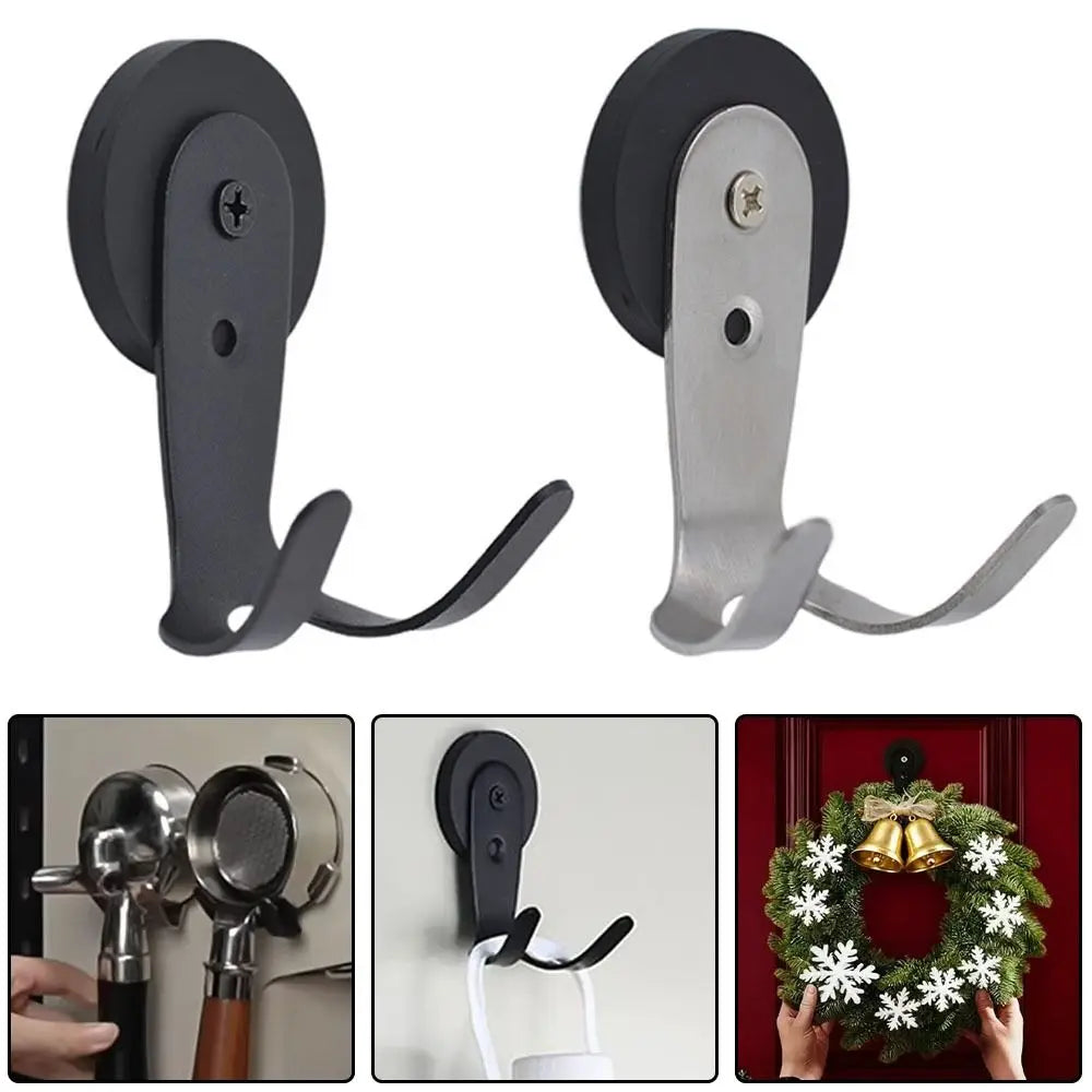 Magnetic Double Hook for Coffee Machines – Stainless Steel Magnetic Storage Hook Nixie