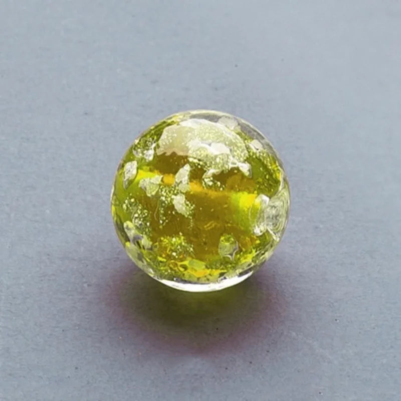 10pcs Luminous Lampwork Glass Beads 10mm Round – DIY Jewelry Craft Glass Beads Nixie Yellow 10mm