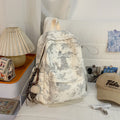 Nixie Tie-Dye Star Backpack – School & College Nylon Bag Tie-Dye Backpack Nixie White - Small