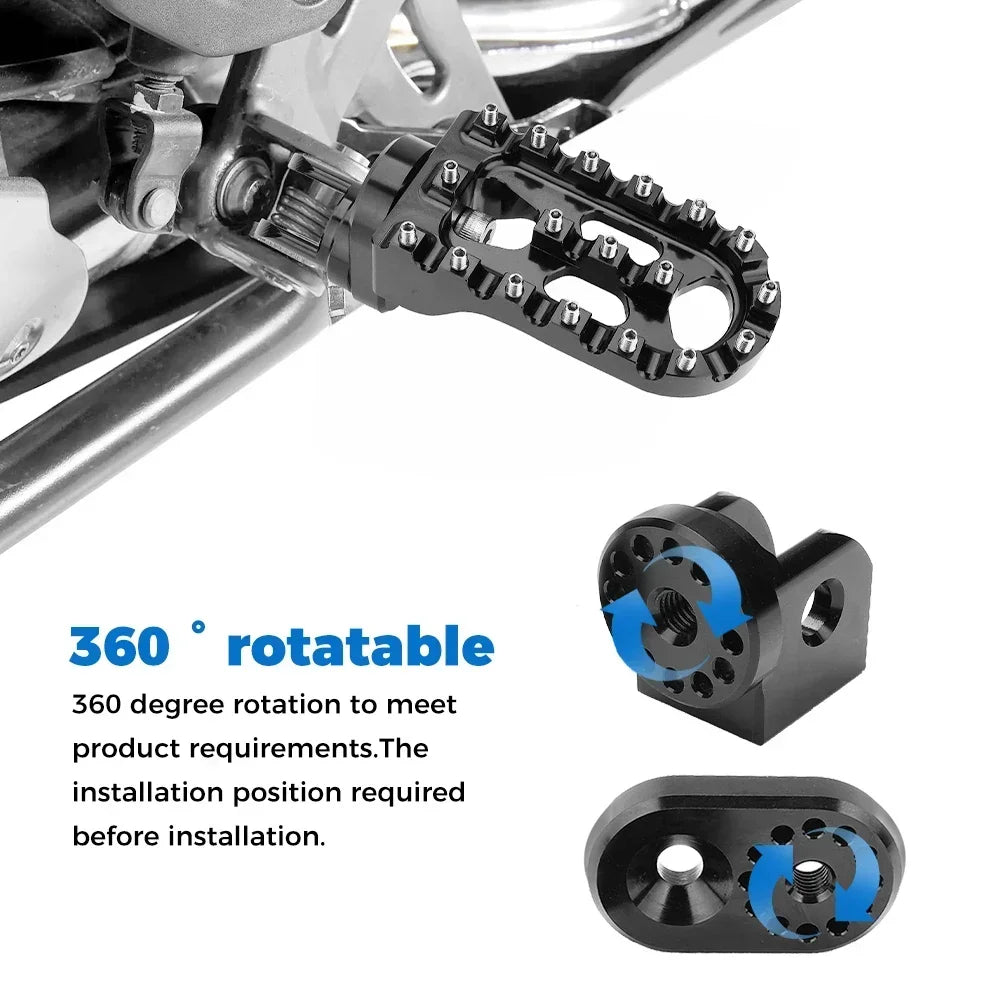 CNC Rotatable Footpegs for BMW R1250GS R1300GS GS Series Black Motorcycle Footpegs Nixie