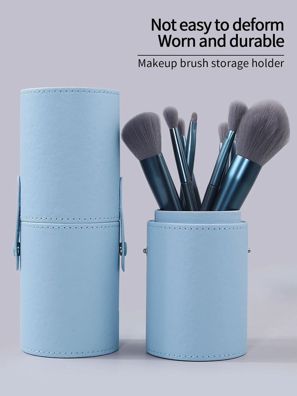Nixie Blue Makeup Brush Holder Bucket | Portable Organizer Makeup Brush Organizer Nixie