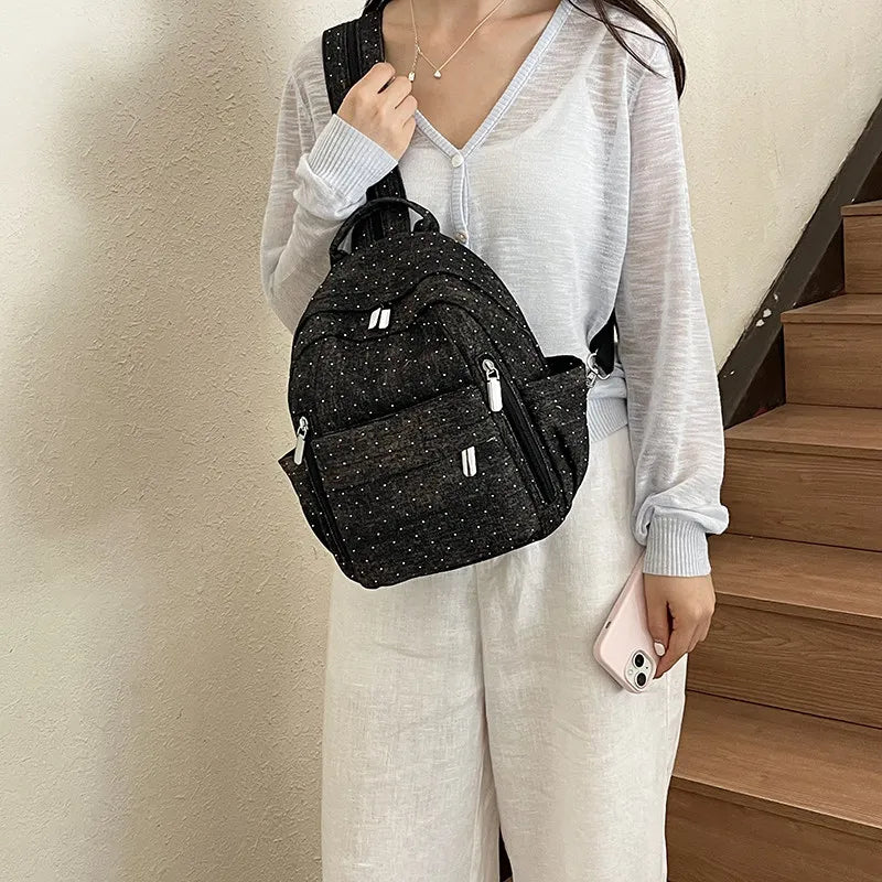 Women's Casual Denim Backpack – Lightweight College Commuter Bag Denim Backpack Nixie