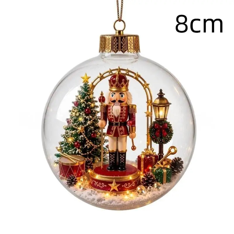 LED Luminous Christmas Crystal Ball Ornament – Santa & Snowman Christmas Ball Ornament Nixie A5 8cm