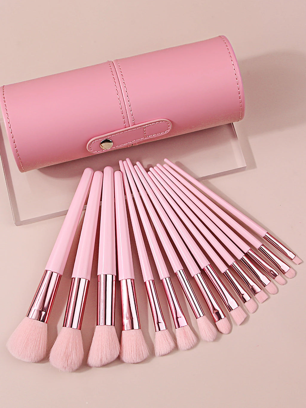 15-Piece Pink Makeup Brush Set with Storage Bucket | Nixie Makeup Brush Set Nixie