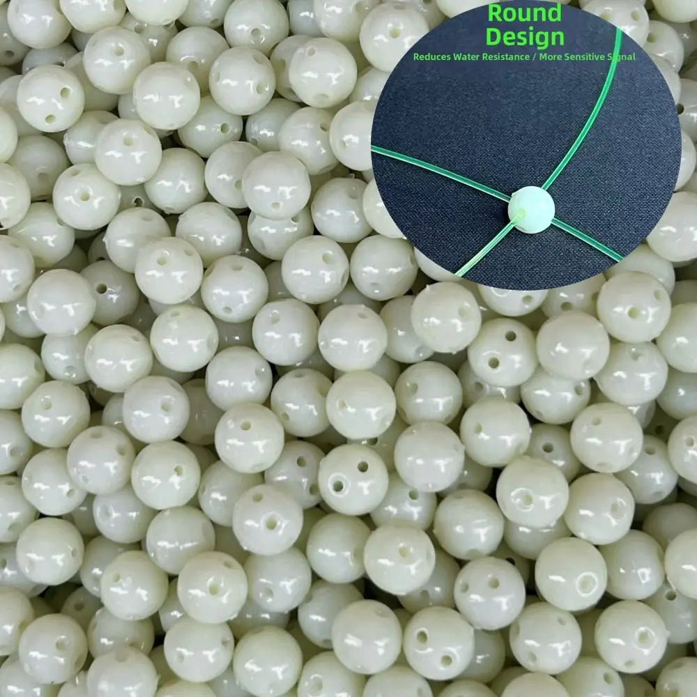 100pcs 9mm Luminous Cross Fishing Beads Anti-Tangle Saltwater Rigs Fishing Rig Beads Nixie
