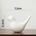 Nordic Bird Ceramic Figurine | Black & White Art Deco Statue Ceramic Bird Figurine Nixie White S