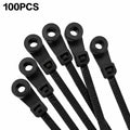 100Pcs Nylon Self-Locking Cable Ties with Screw Fix Hole Nylon Cable Ties Nixie Black 4x200mm