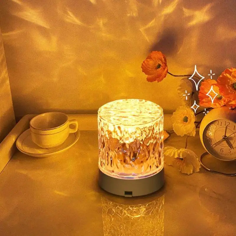 3D Water Ripple Projector Night Light – Ambient Bedroom Lamp Projection Night Light Nixie