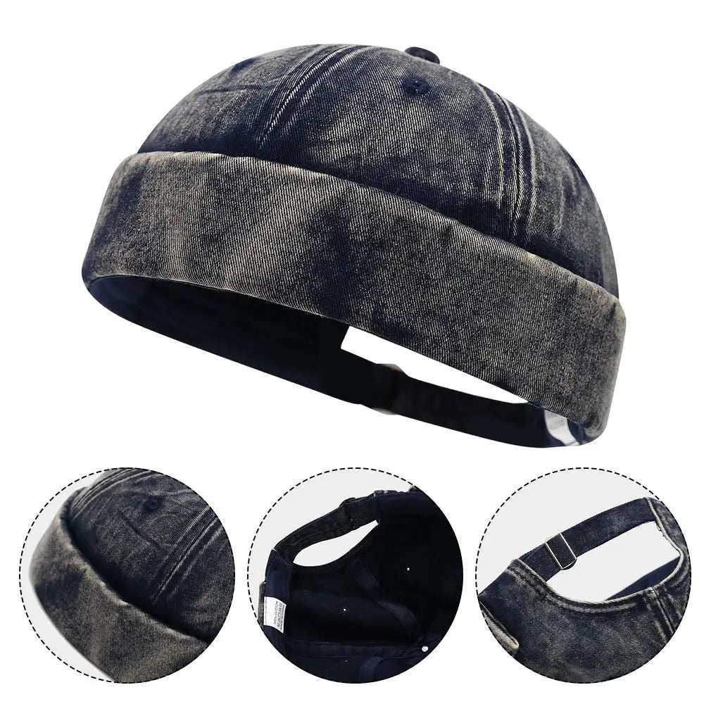 Hip Hop Brimless Docker Beanie Cap – Unisex Adjustable Cotton Hat Beanie Docker Cap Nixie