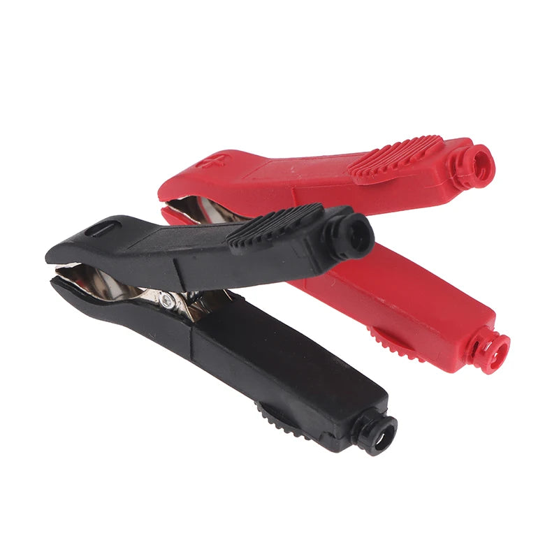 2Pcs 75mm Insulated Alligator Clips Red & Black Battery Test Leads Battery Test Clips Nixie