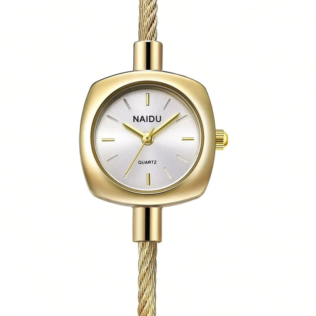 Women's Retro Quartz Watch – Stainless Steel Band, 3 Bar Women's Quartz Watch Nixie