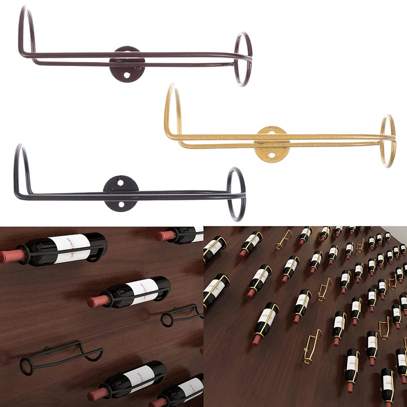 Wall-Mounted Iron Wine & Champagne Bottle Holder Shelf Wine Bottle Holder Nixie