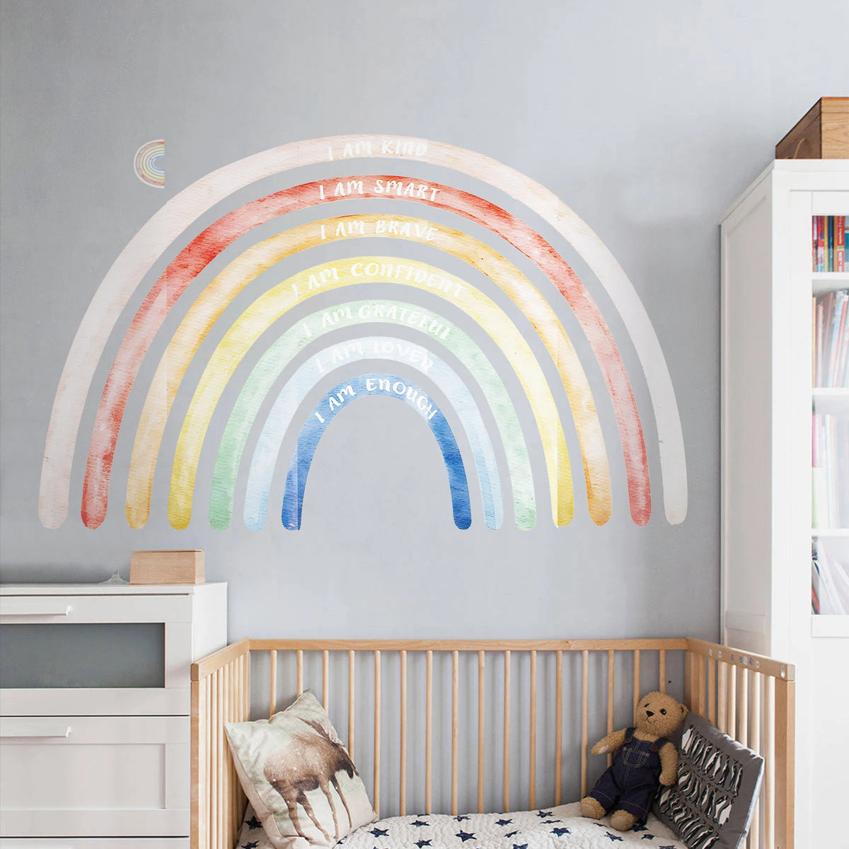 Colorful Rainbow Boho Wall Decals – Large Sticker Set 195×120cm