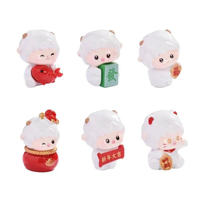 2027 Lunar Zodiac Goat Resin Figurine – New Year Decor Gift