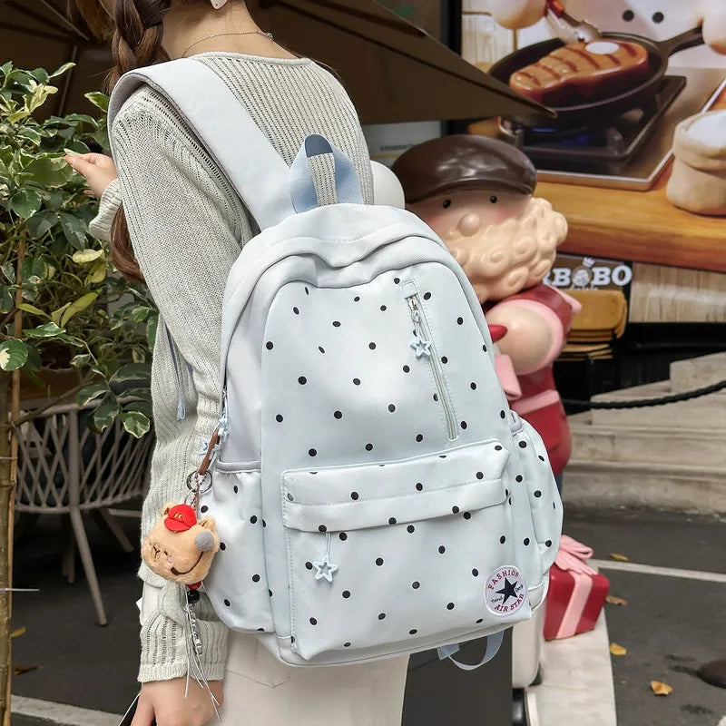 Japanese Polka Dot Backpack – Cute Girls School & Travel Bag Girls School Backpack Nixie