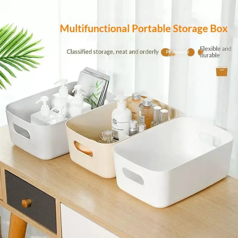 Stackable Plastic Storage Bins with Carry Handles | Organizer