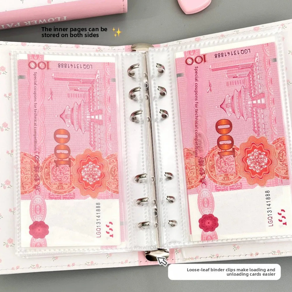 A6 PU Leather Budget Binder – Floral Cash Envelope Planner Budget Binder Planner Nixie