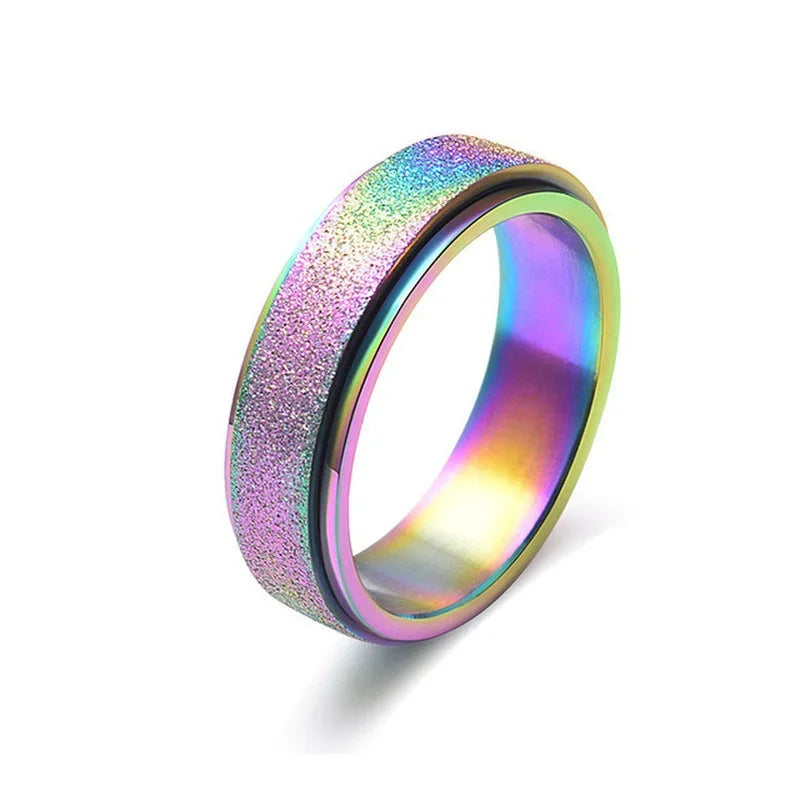 6mm Spinner Ring Stainless Steel Rotatable Band – Unisex Spinner Ring Nixie