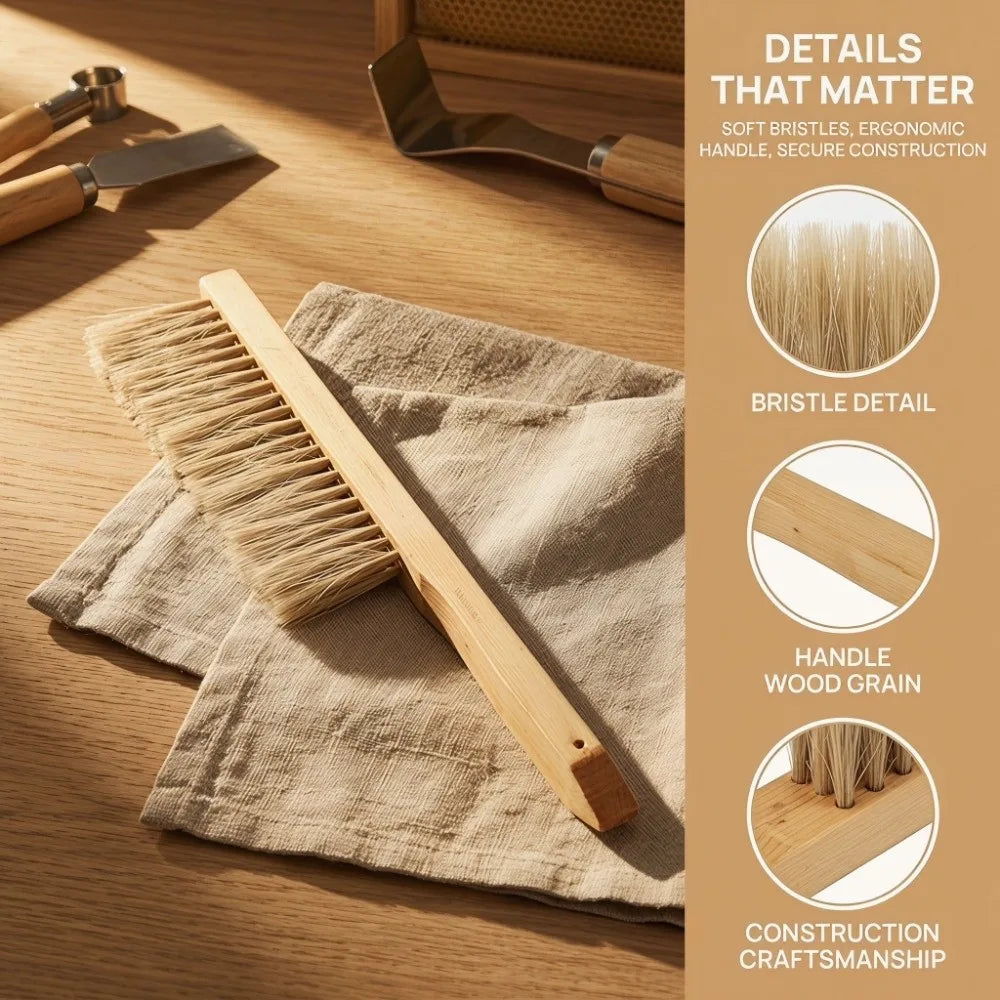 Wooden Handle Soft Bristle Bee Brush – Beekeeping Tool