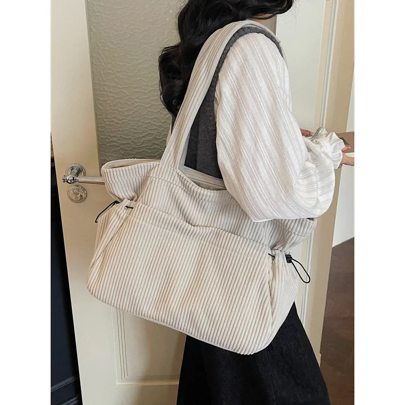 Women's Large Capacity Corduroy Tote Shoulder Bag | Nixie