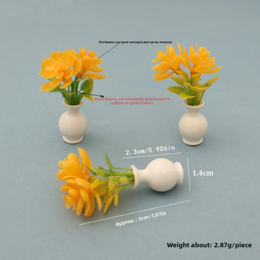 1:12 Dollhouse Miniature Vase & Potted Plant Decor (1-2pcs) Dollhouse Miniature Decor Nixie