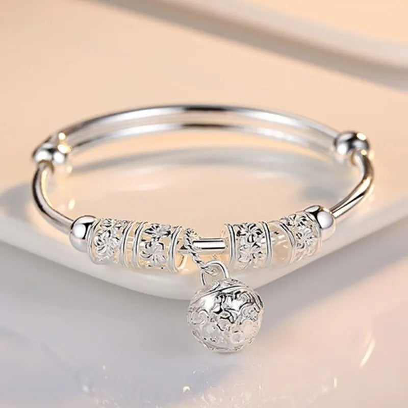 Silver Plated Beaded Bracelet – Boho Bells & Ethnic Style Fashion Bracelet Nixie