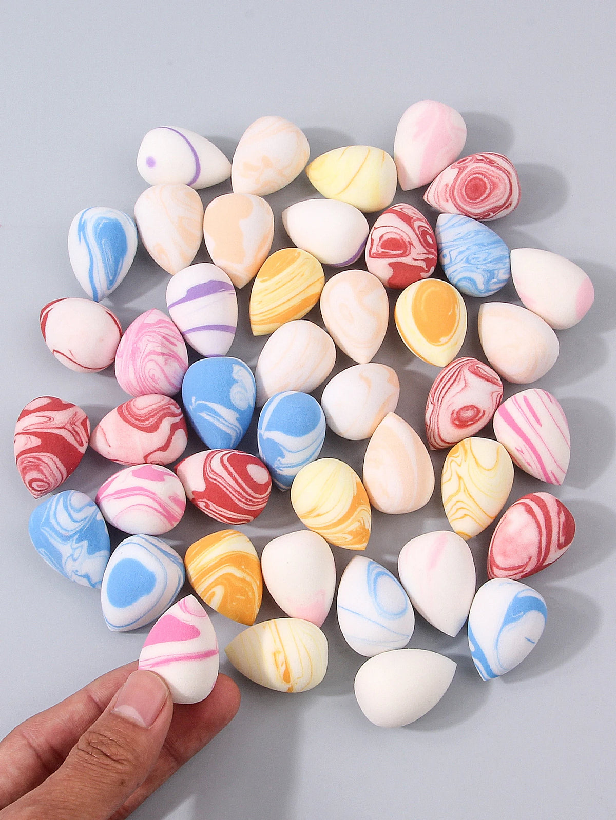 40PCS Marble Mini Makeup Sponge Set with Storage Jar | Nixie Makeup Blending Sponge Nixie