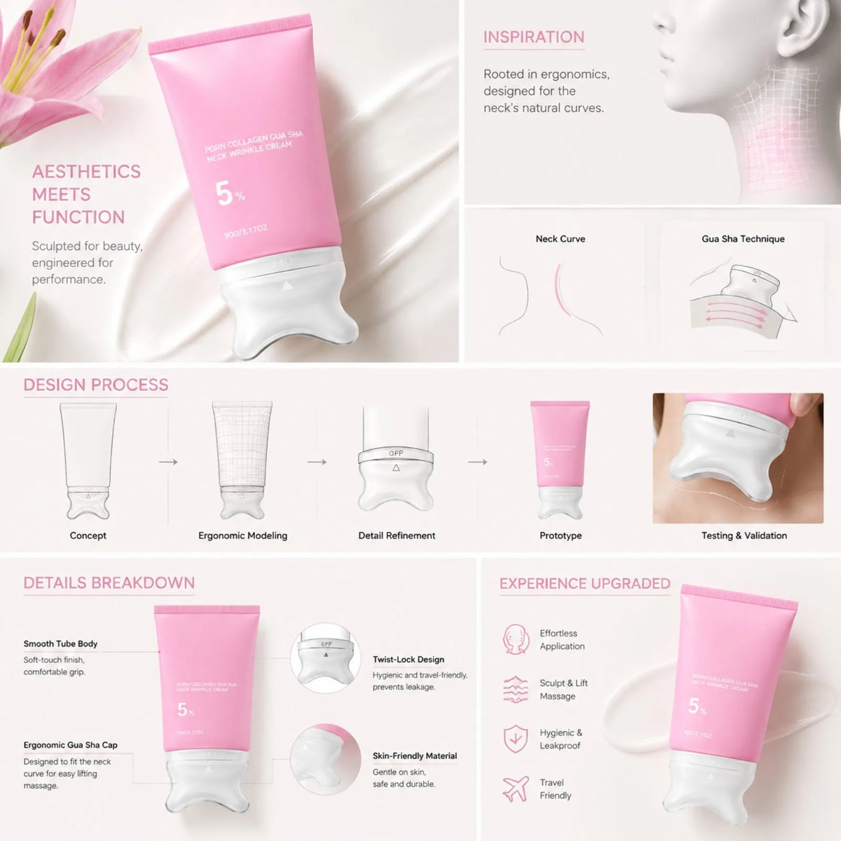 PDRN Collagen Gua Sha Neck Cream – Firming & Hydrating 90g Neck Firming Cream Nixie