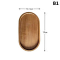 Japanese-Style Solid Wood Round Dessert & Snack Tray Plate