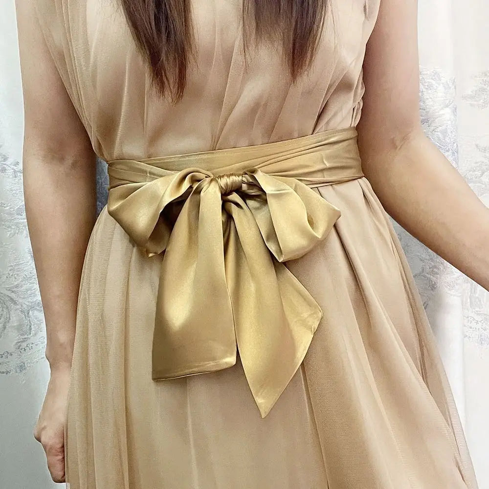 Satin Bow Corset Waist Belt – Wide Ribbon Cummerbund for Women Satin Waist Belt Nixie
