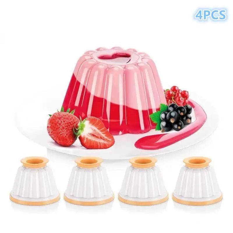 4Pcs Reusable Pudding & Jelly Mold Set with Lids | DIY Baking Pudding Jelly Mold Set Nixie Default Title