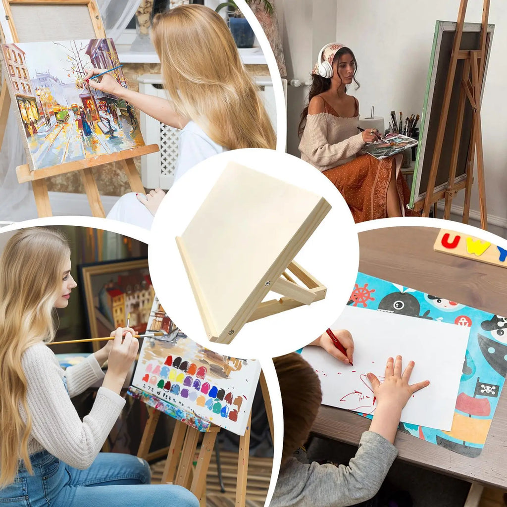 Foldable Wooden Tabletop Easel – Portable Folding Canvas Stand Tabletop Art Easel Nixie