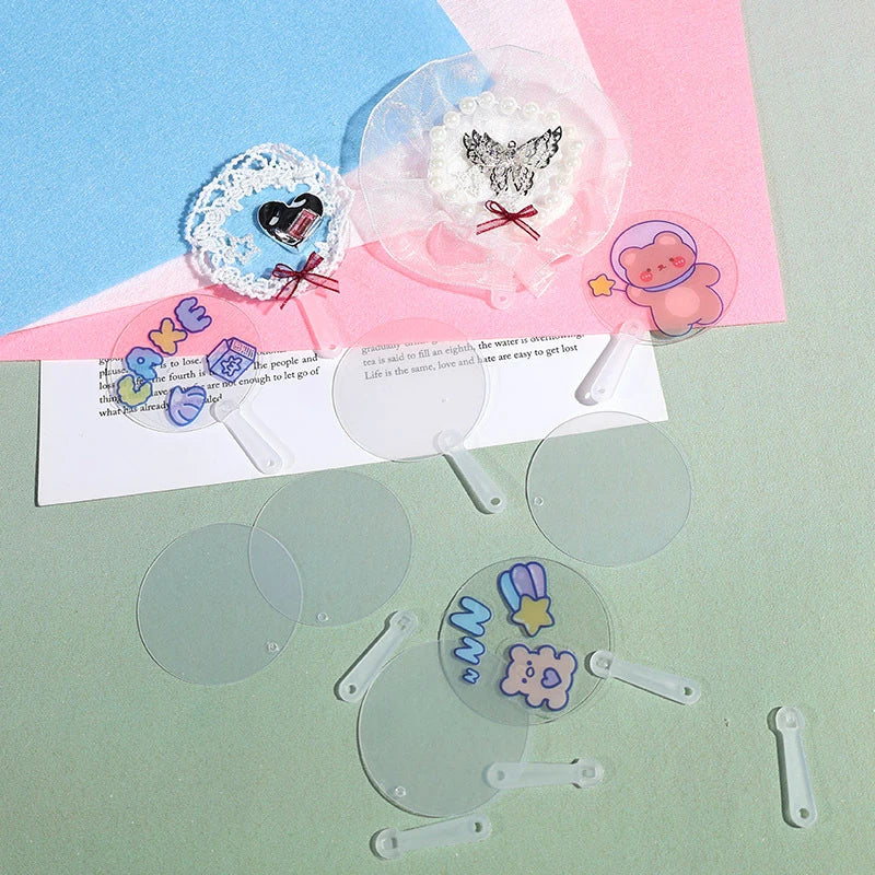 50pcs Mini Transparent Acrylic Fans – DIY Craft & Party Supplies DIY Craft Supplies Nixie