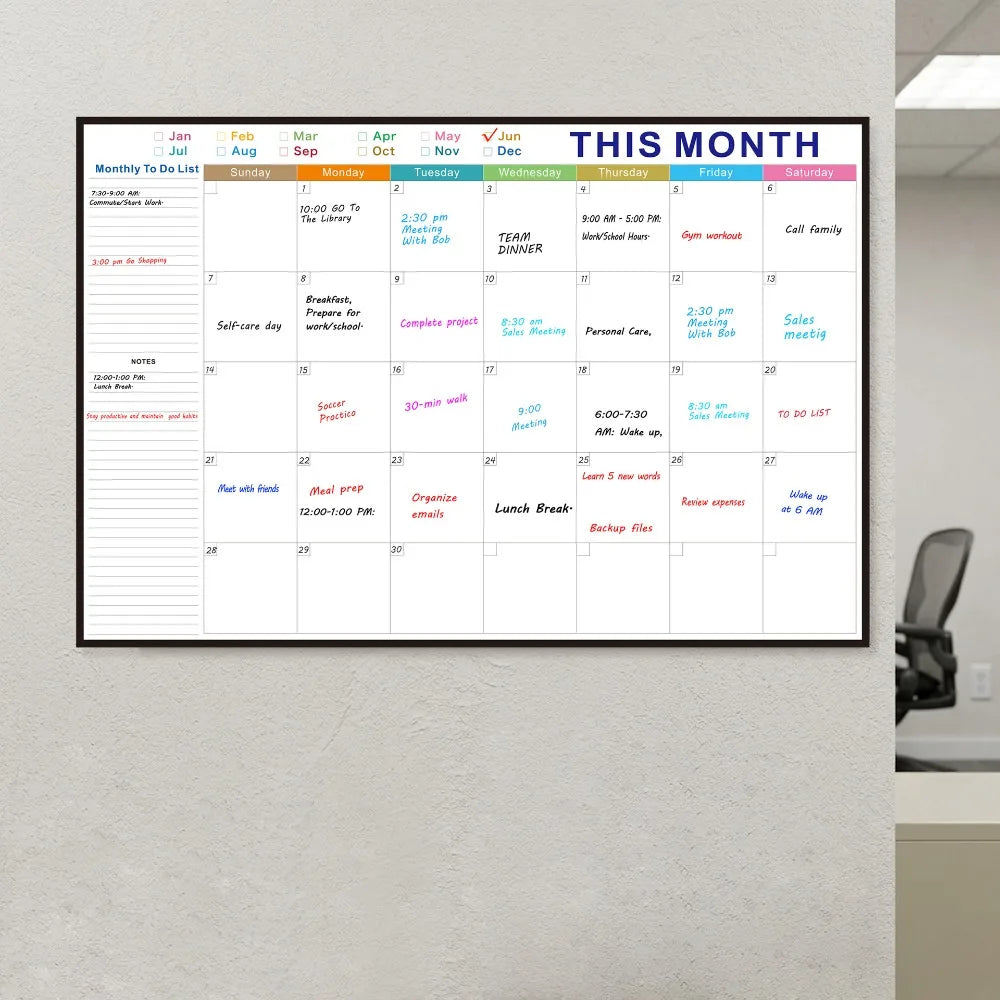Reusable Dry Erase Monthly Planner Calendar Board 32x48in Whiteboard Planner Calendar Nixie 1