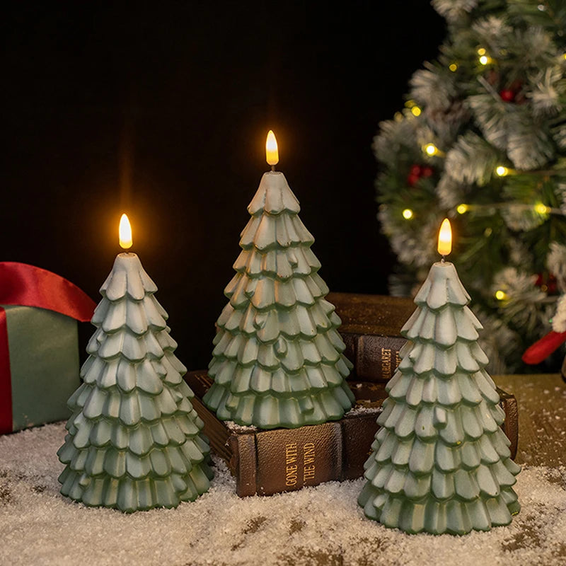 Christmas Tree Flameless LED Candle | 3D Flame, Battery Operated Flameless LED Candle Nixie
