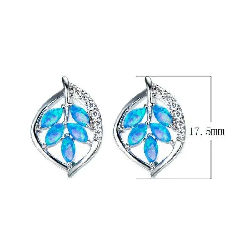 Blue Opal Heart Stud Earrings – Hypoallergenic Crystal Studs Stud Earrings Nixie