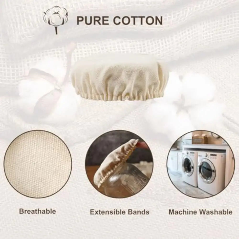 Cotton Cloth Jar Covers – Reusable Fabric Lids for Fermentation Fabric Jar Covers Nixie