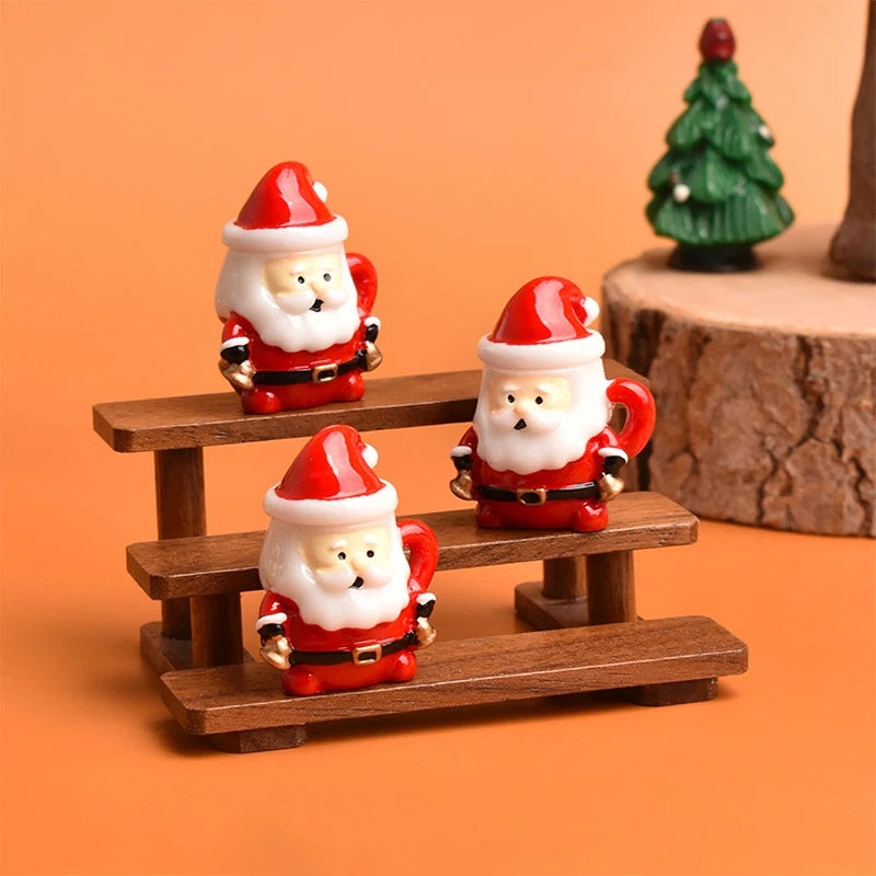 Mini Santa Claus Teacup Resin Christmas Miniature Decoration