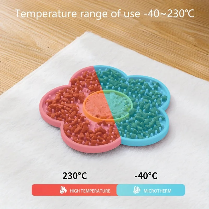 Flower Lick Mat for Dogs & Cats – Silicone Slow Feeder Pad Pet Slow Feeder Mat Nixie