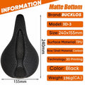 BUCKLOS 3D Printed Carbon Fiber MTB & Road Bike Saddle Bike Saddle Nixie 3D matte(155mm)