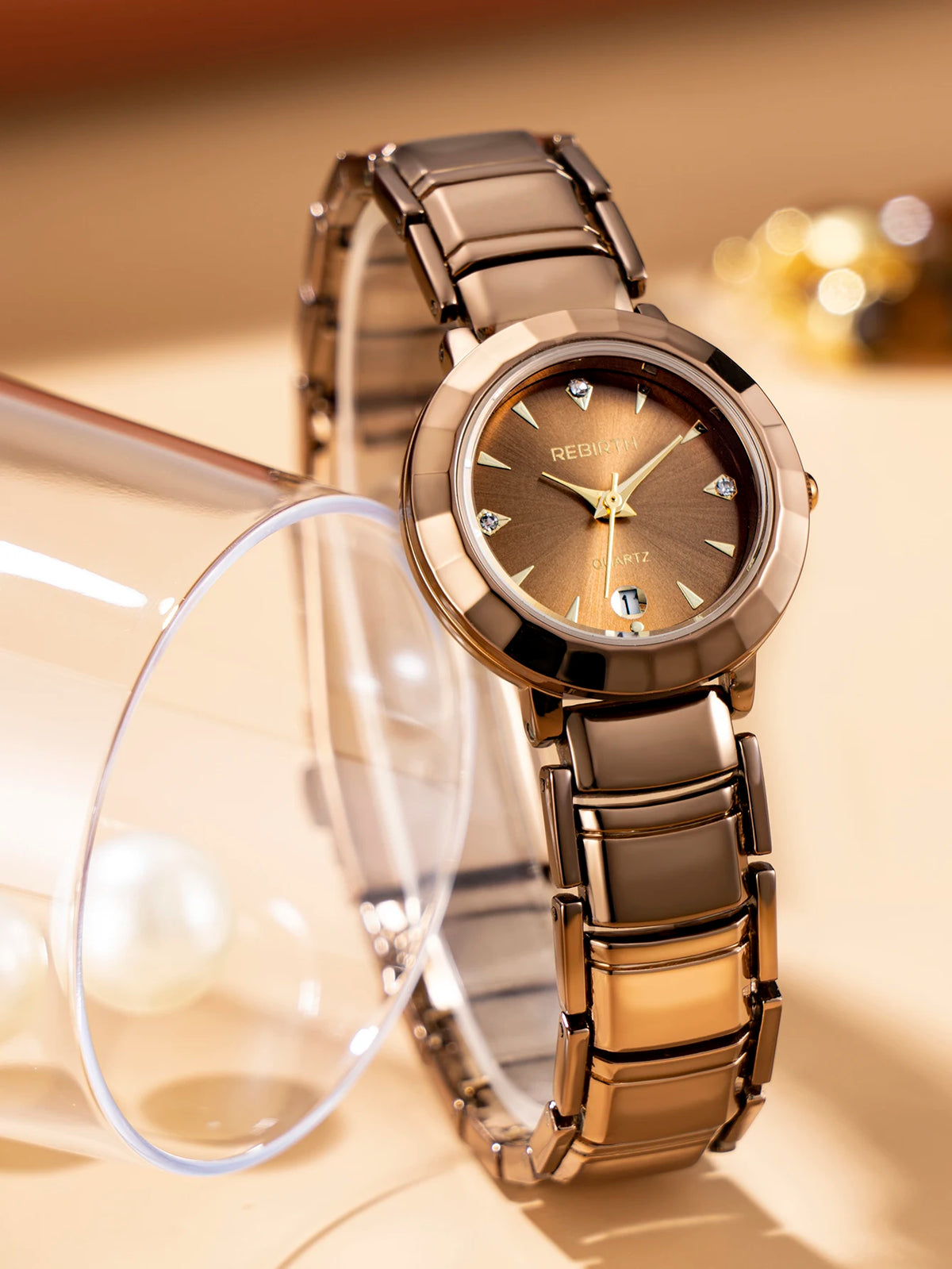 REBIRTH Women's Quartz Watch – Stainless Steel, Water-Resistant Women's Quartz Watch Nixie