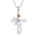 Women's Silver-Plated Flower Love Symbol Pendant Necklace Pendant Necklace Nixie Default Title