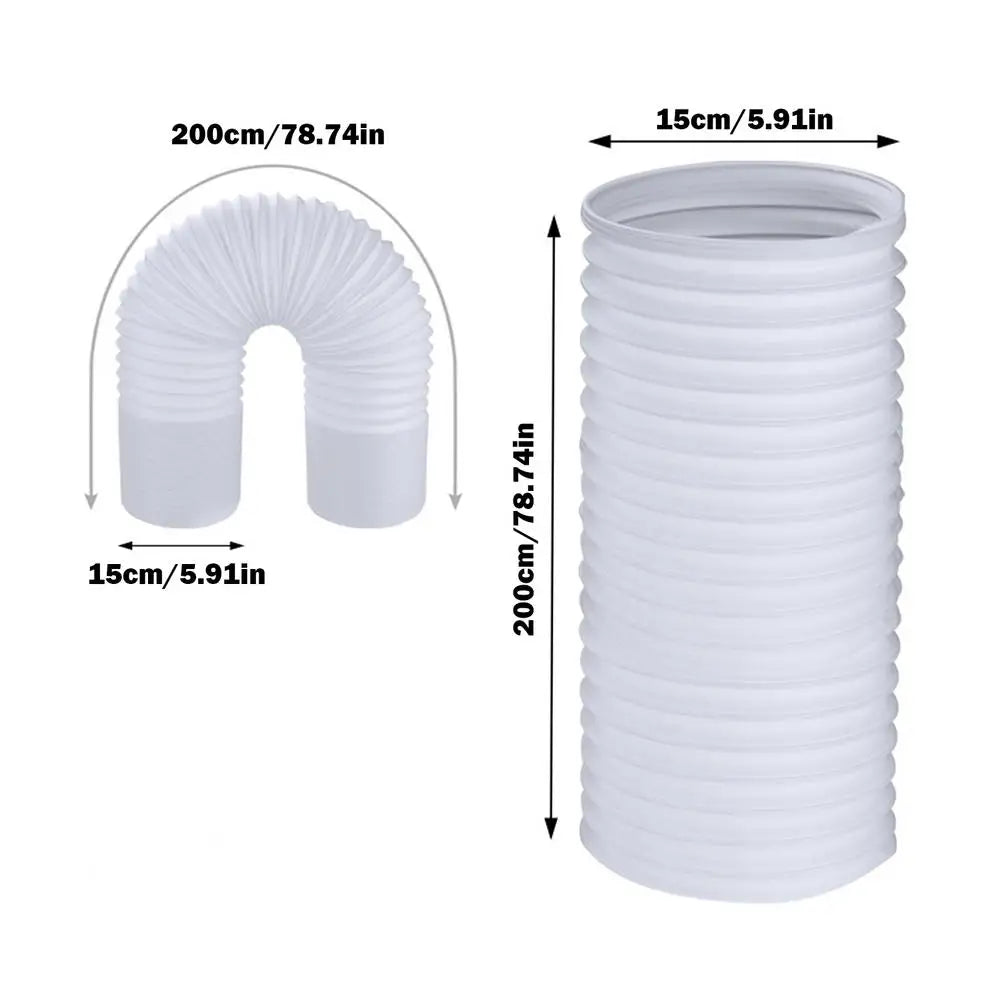 Portable AC Exhaust Hose 1.5/2/3M Corrugated Window Vent Kit AC Exhaust Hose Nixie 1.5x2