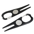 2PCS Foldable Golf Divot Repair Tool with Magnetic Ball Marker